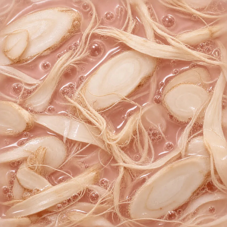 Slices of ginseng root in serum