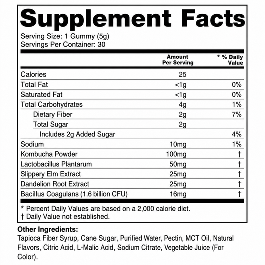 Probiotic Kombucha Gummy for Brain Fog