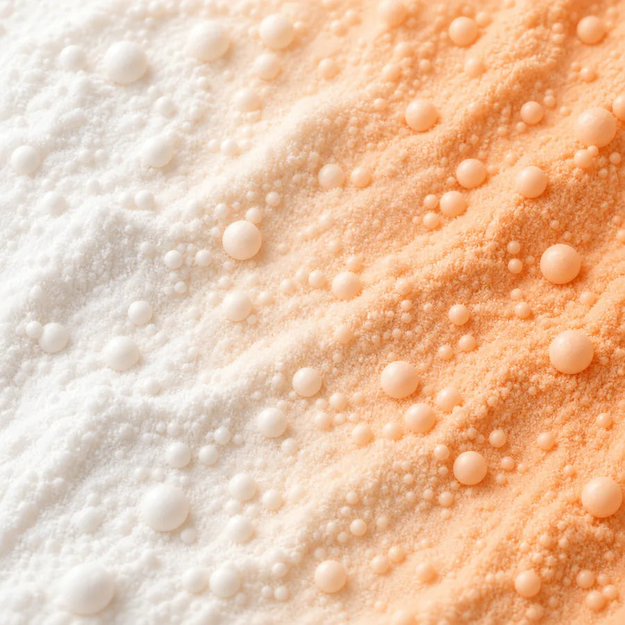 Fine white and peach powder